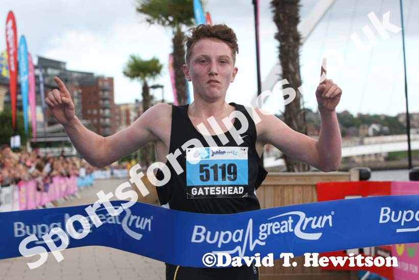 Winner of the 15-16 age group in the BUPA  Great North Junior Great north Run .